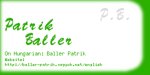 patrik baller business card